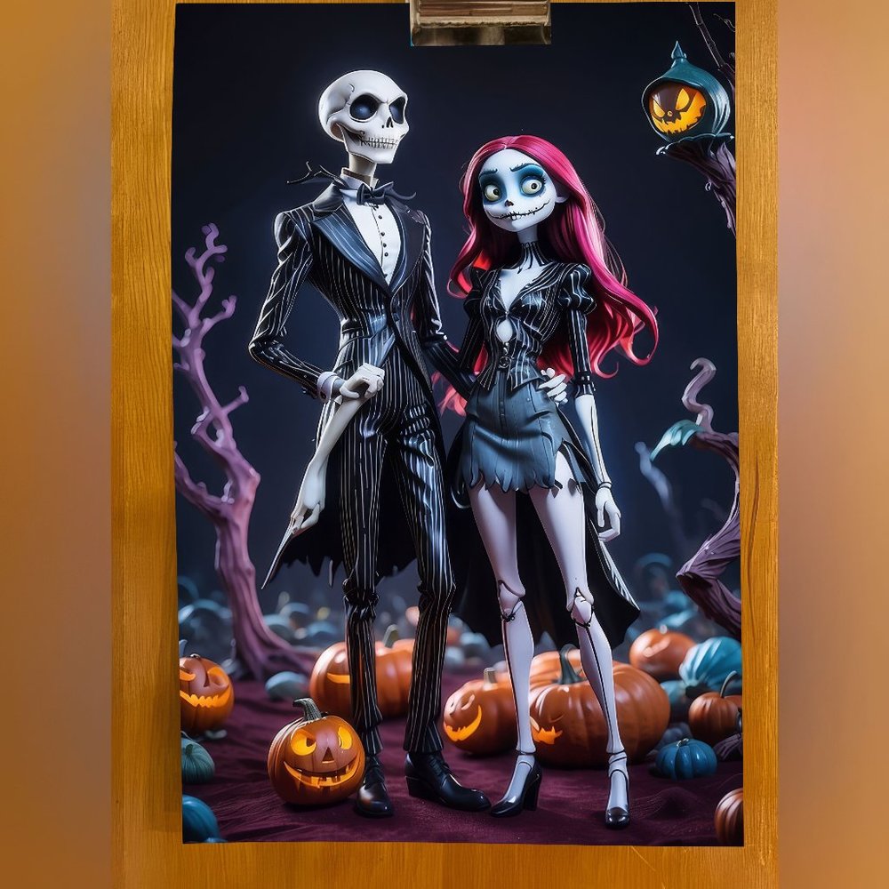 Jack and Sally 3- 13"x19" Print on High Quality Photo Paper